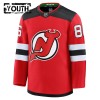 New Jersey Devils Fanatics Premium Jack Hughes 2024-25 Heim Rot Trikot - Kinder